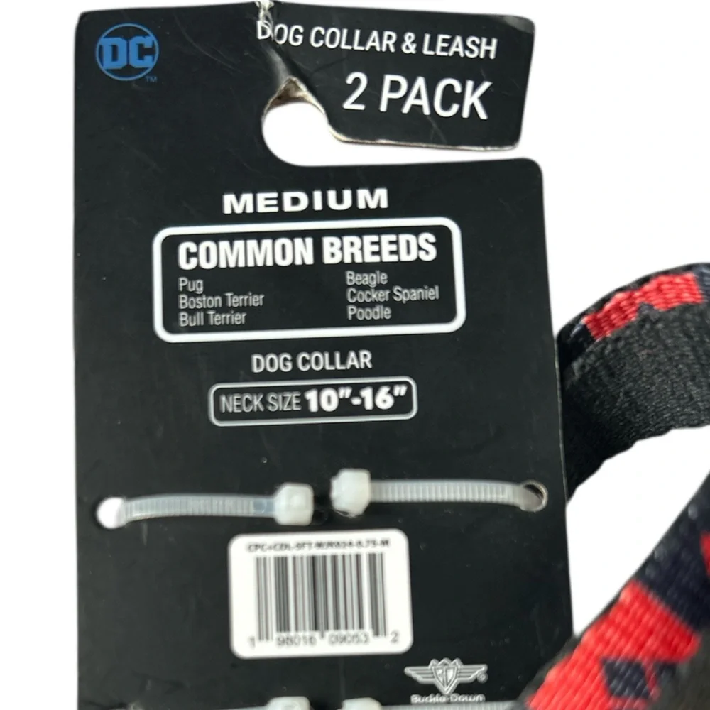 DC Comics Harley Quinn Buckle-Down dog collar leash set